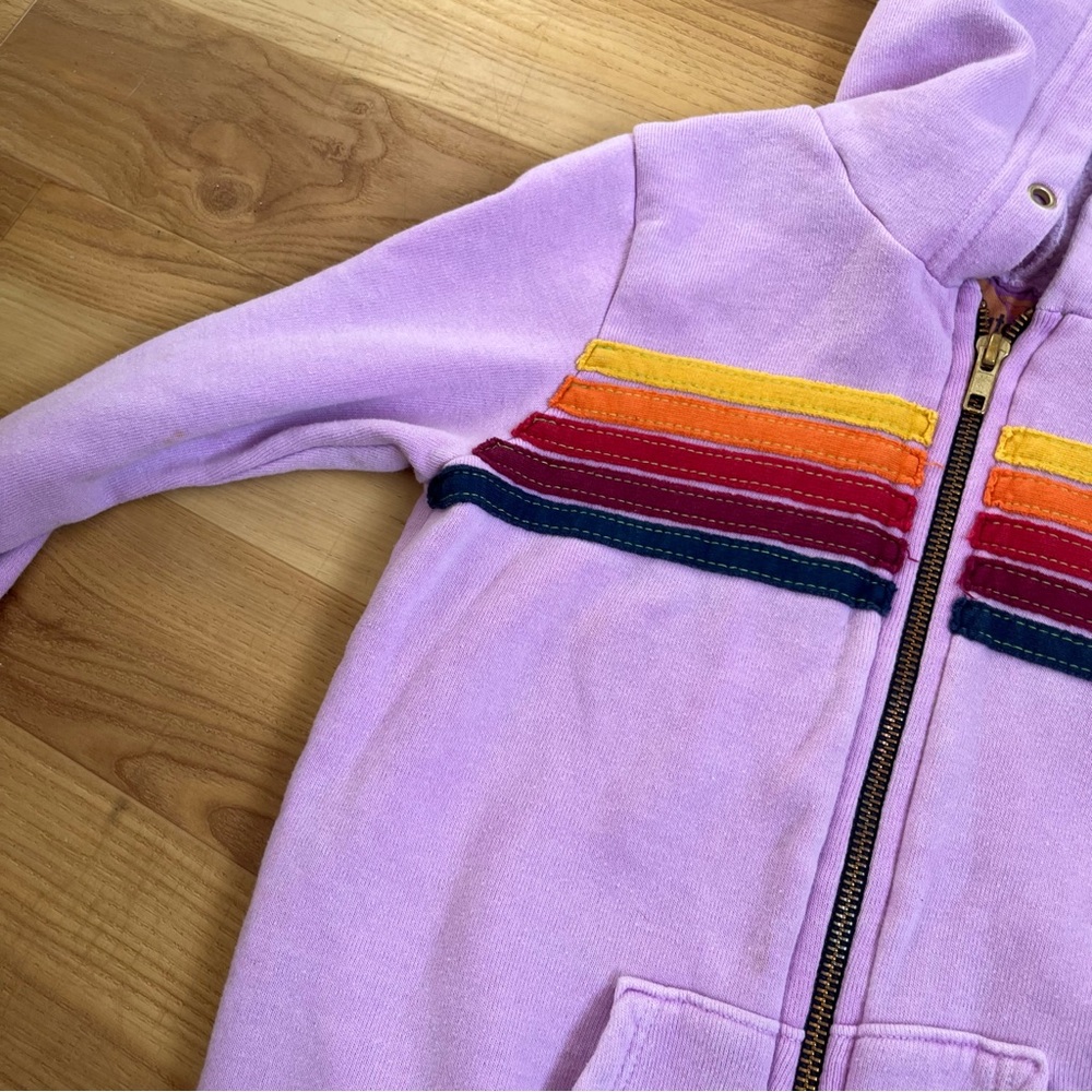 Aviator Nation Lavender Hoodie with Rainbow Stripes - Picture 3 of 6